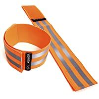 Los mejores  - Pluvios 2 x Amarillo Alta Visibilidad Reflectante Brazo-Tobillo Bandas Ajustable Correr Ciclismo Perro Caminando…